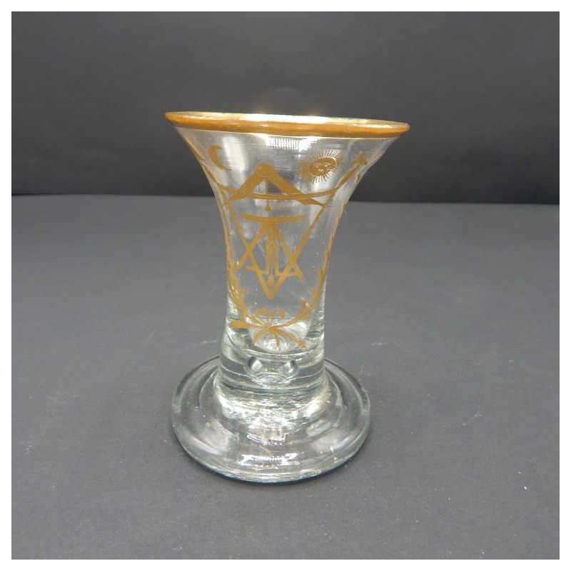 c. 1760-80 masonic glass 10 with gold painting