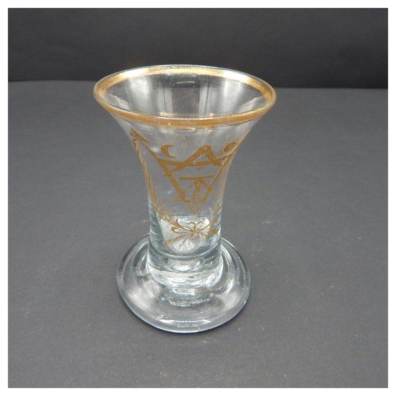 c. 1760-80 masonic glass 12 with gold painting