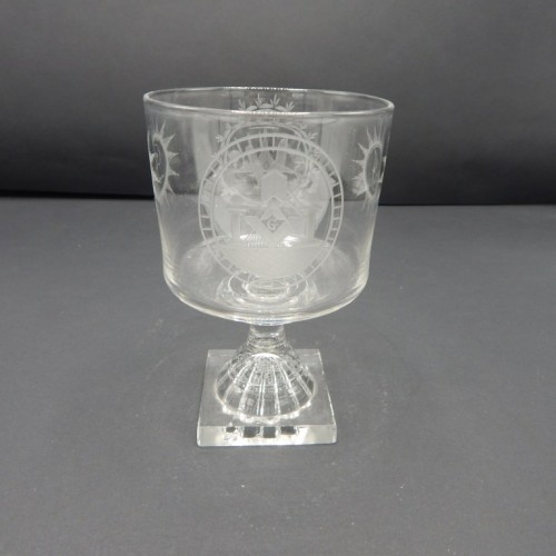 19 century English engraved glass on a base of crystal no. 30