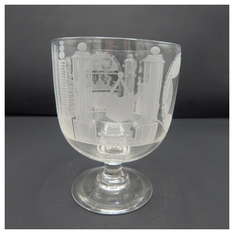 early 19th century English beautifully engraved goblet on feet no 28