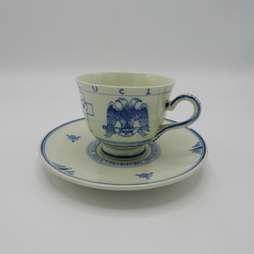 1954 Delft cup and saucer symbolism various degrees nr 39