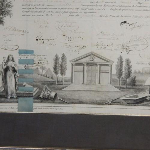 framed diploma 1830 &quot;Amis sinceres du Roi&quot; Antwerpen