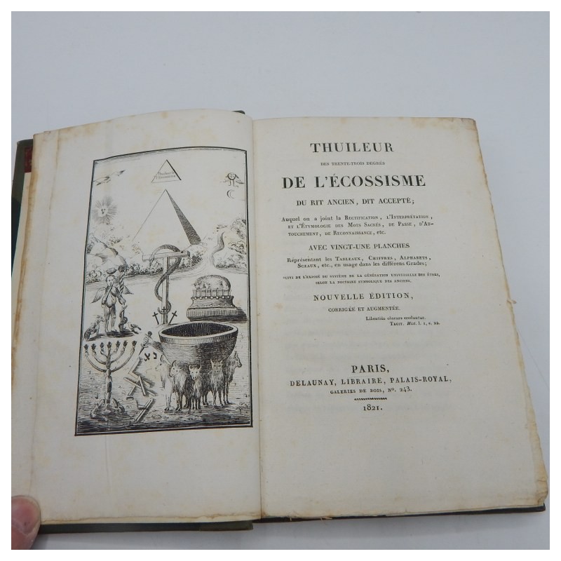 1821 Thuileur des 33 degres DE L' ECOSSISME du rit Anicien, dit Accepte
