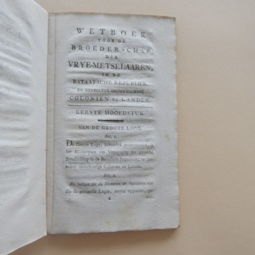 1798 wetboek voor de broederschap der vrye metselaaren in de bataafsche republiek