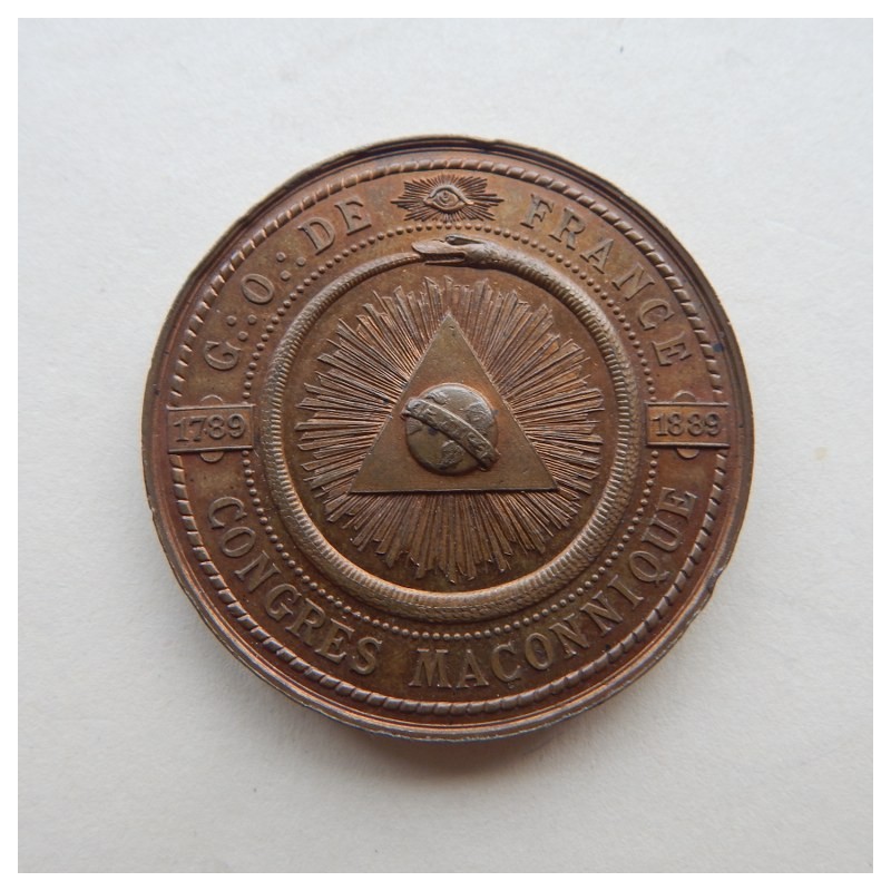 France  Medaille Grand Orient de France 1789-1889