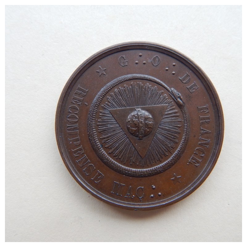 France  Medaille Grand Orient de France 1860 recompense mac:.