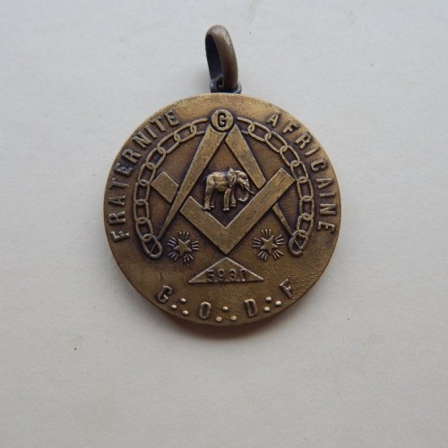 France Medaille Côte d'Ivoire loge Fraternite Africaine 1930