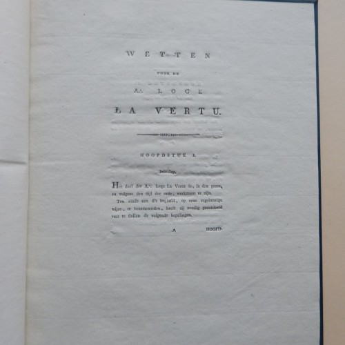 1819 de wetten van loge La Vertu