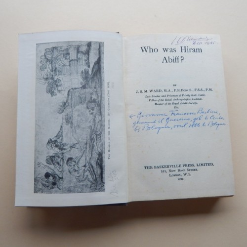 1925 Who was Hiram Abiff ? by JSM Ward