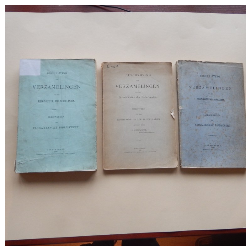 3 delen beschrijving der verzamelingen van het groot-oosten  boekwerken-handschriften- bibliotheek