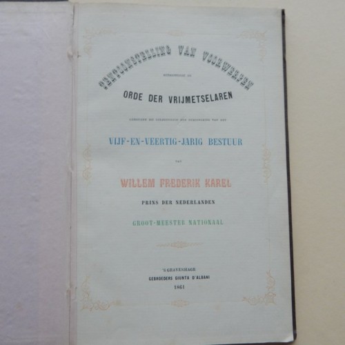 1861 tentoonstelling 45 jaar bestuur Prins Frederik