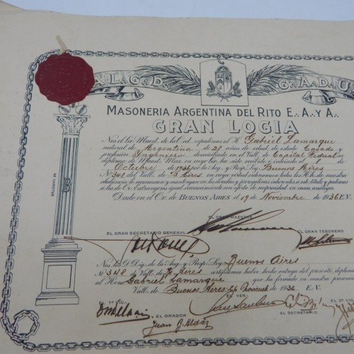 1936 Gran logia masoneria Argentina