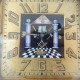 antique table clock with enamal inlaid